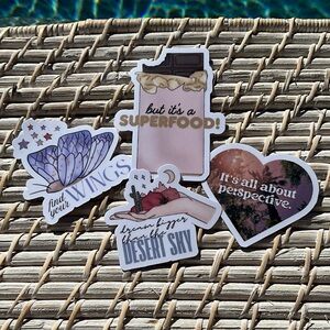 Assorted Inspirational Stickers - Set of 4 Waterproof Stickers - NEW